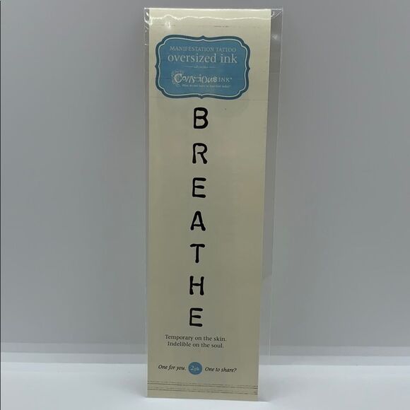 NWT Temporary Tattoo BREATHE (2 pack) - Picture 3 of 3
